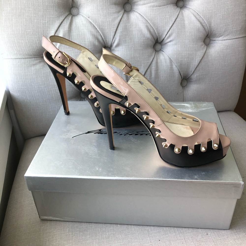 Brian Atwood Two Tone Stud Heels
